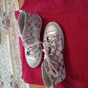 Ladies Coach Franca Hi Top Sneakers Sz 6. VGUC